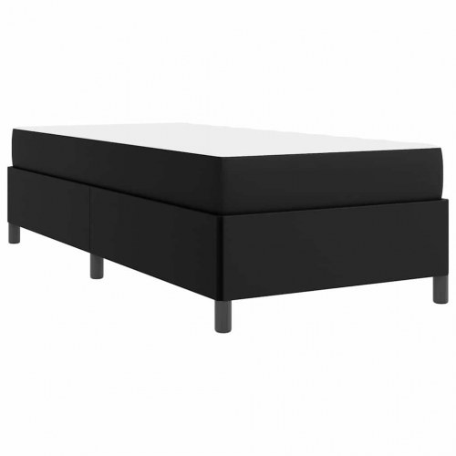 Sengestel med madras - sort stof 90 x 190 cm