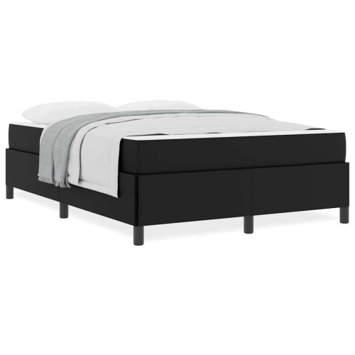 Sengestel med madras - sort stof 140 x 200 cm