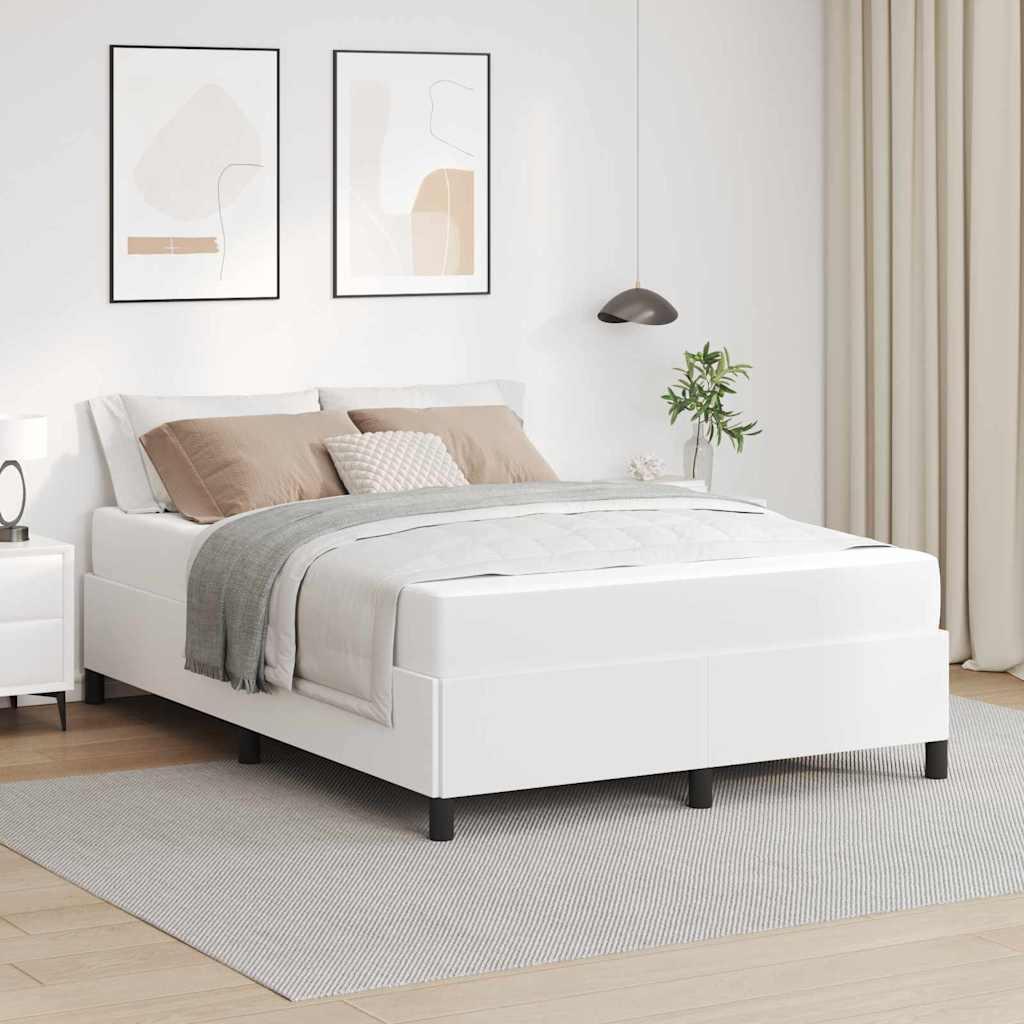 Sengestel med madras Hvid 140 x 200 cm Stof