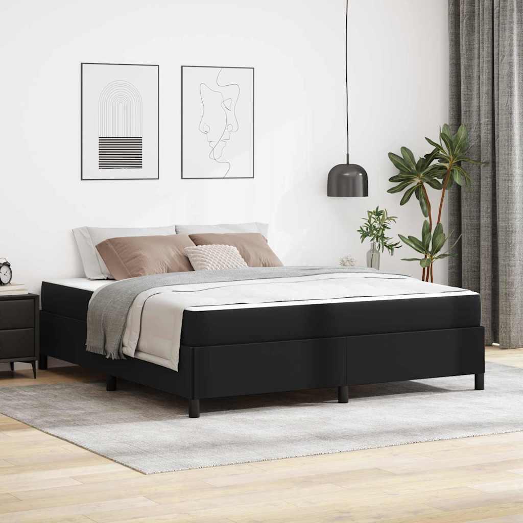Sengeramme Med Madras Med Madras Sort 180 X 200 Cm Kunstlæder