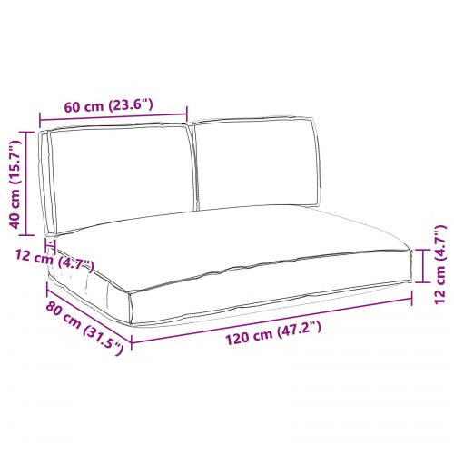 Palle Pudesæt med pude 3 stk Grå 120 x 80 x 12 cm Oxford stof