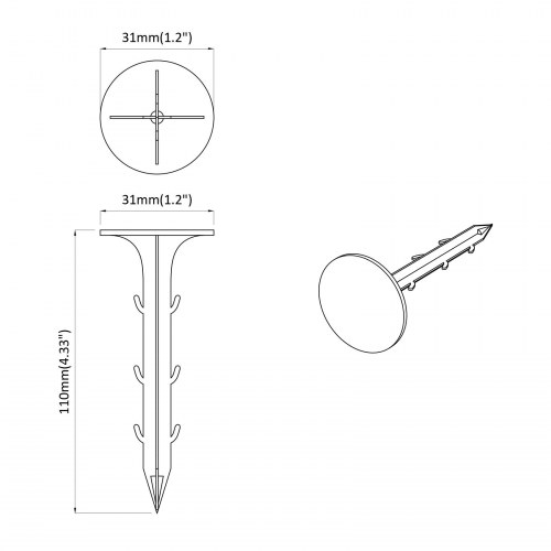 Plastik Pegs 500 stk Sort 3 x 11 cm Plastik