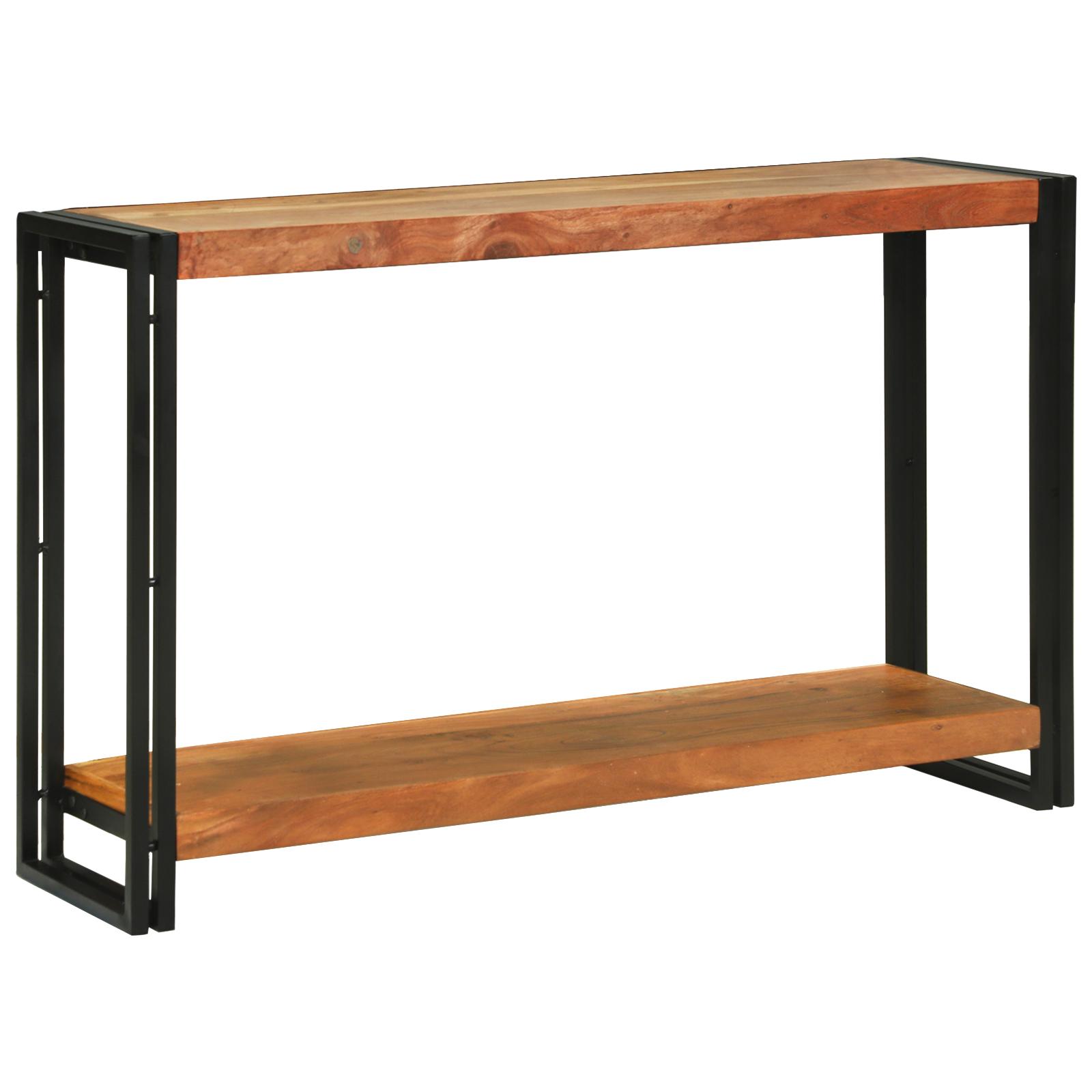 Konsolbord med hylde Brun 120 x 33 x 75 cm Massivt akacietræ