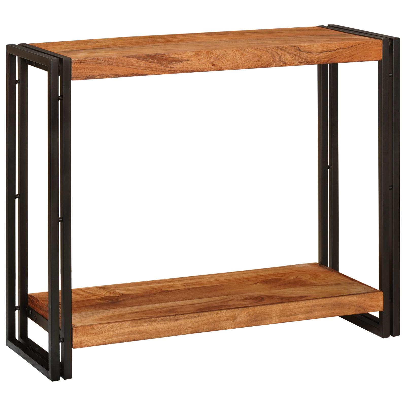 Konsolbord med hylde Brun 90 x 33 x 75 cm Massivt akacietræ