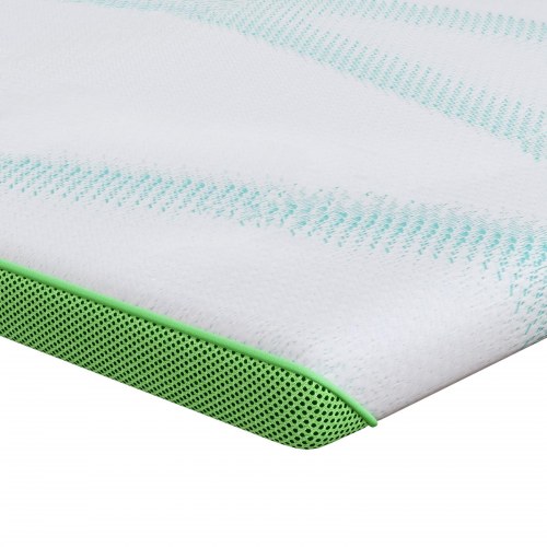Topmadras hvid og grøn 140 x 200 cm i jacquardstof