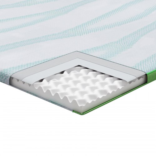 Topmadras hvid og grøn 140 x 200 cm i jacquardstof