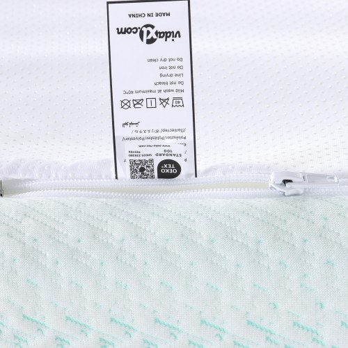 Topmadras hvid og grøn 200 x 200 cm i jacquardstof