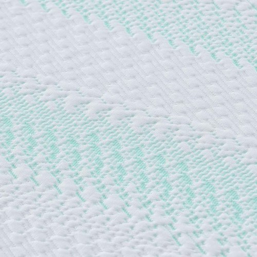 Topmadras i jacquardstof 70 x 200 cm - hvid og grøn