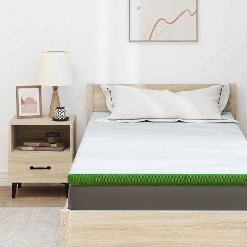 Topmadras hvid og grøn 100 x 200 cm - jacquard