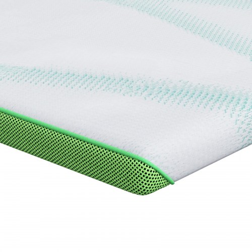 Topmadras hvid og grøn 140 x 190 cm