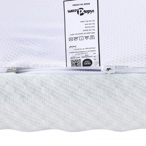 Topmadras 200 x 200 cm - hvid og grøn
