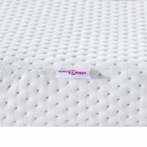 Topmadras 180 x 200 cm - hvid jacquard, 6 cm