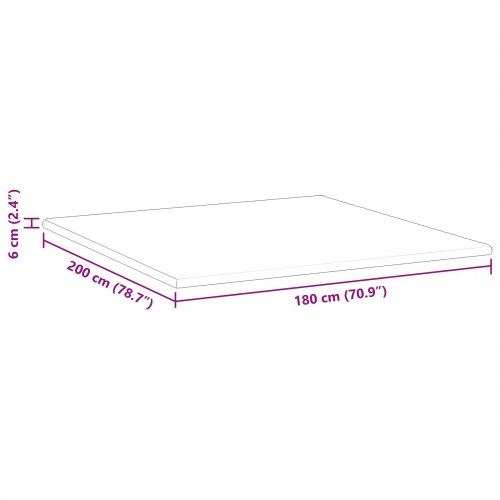 Topmadras 180 x 200 cm - hvid jacquard, 6 cm