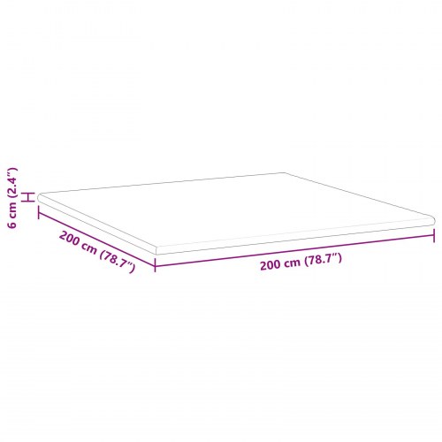Topmadras 200 x 200 cm - hvid