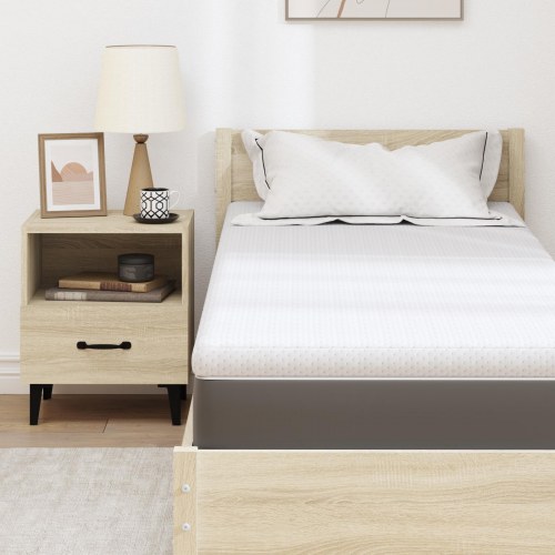 Topmadras hvid 70 x 200 cm i jacquardstof