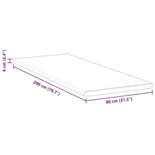 Topmadras 80 x 200 cm - hvid