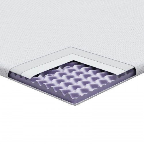 Topmadras 90 x 190 cm i jacquardstof - hvid