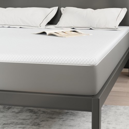 Topmadras i memoryskum 140 x 190 cm - hvid