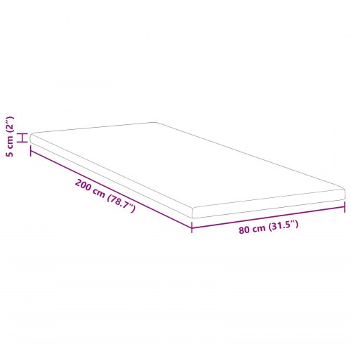 Topmadras i memoryskum 80 x 200 cm - hvid