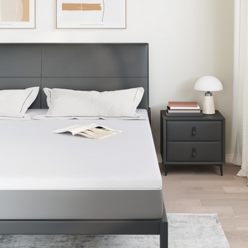 Topmadras i memoryskum 180 x 200 cm - hvid