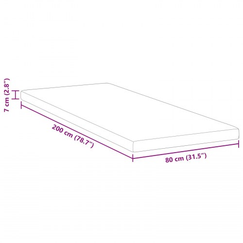 Topmadras i memoryskum 80 x 200 cm - hvid