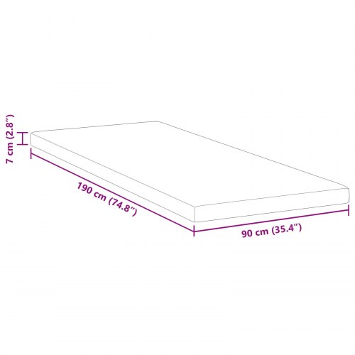 Topmadras i memoryskum 90 x 190 cm - hvid