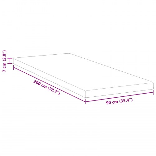 Topmadras i memoryskum 90 x 200 cm - hvid