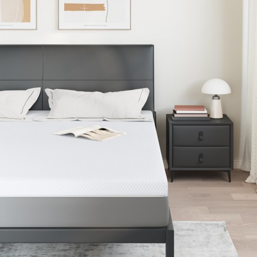 Topmadras i memoryskum 180 x 200 cm - hvid
