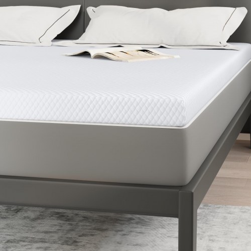 Topmadras i memoryskum 200 x 200 cm - hvid