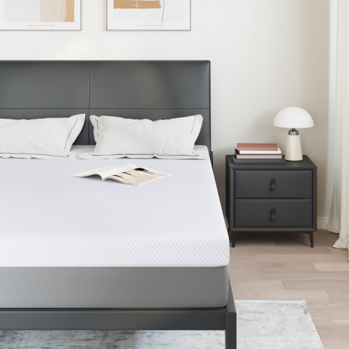 Topmadras i memoryskum 140 x 190 cm - hvid