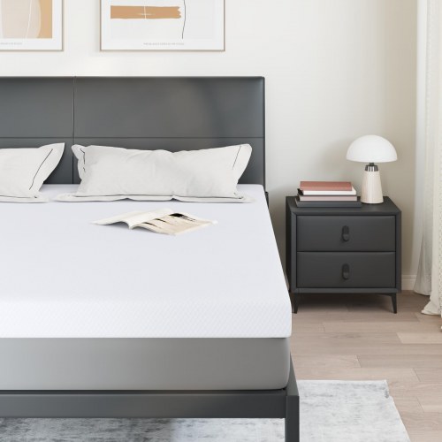 Topmadras i memoryskum 200 x 200 cm - hvid