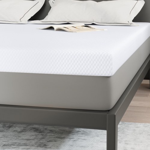Topmadras i memoryskum 200 x 200 cm - hvid
