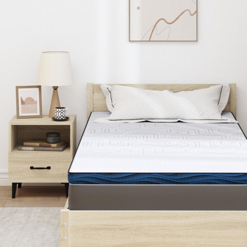 Topmadras i memoryskum 90 x 200 cm - hvid
