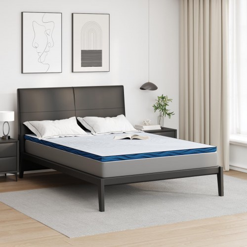 Topmadras 140 x 200 cm i memoryskum - hvid