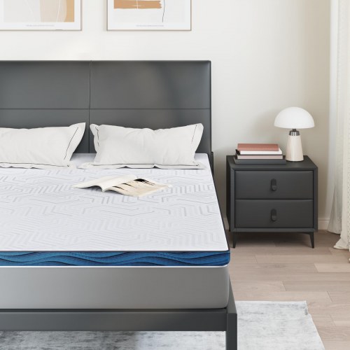 Topmadras 140 x 200 cm i memoryskum - hvid