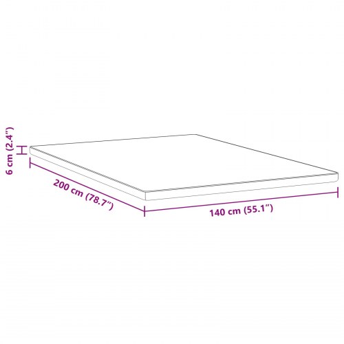 Topmadras 140 x 200 cm i memoryskum - hvid
