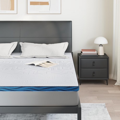 Topmadras i memoryskum 180 x 200 cm - hvid
