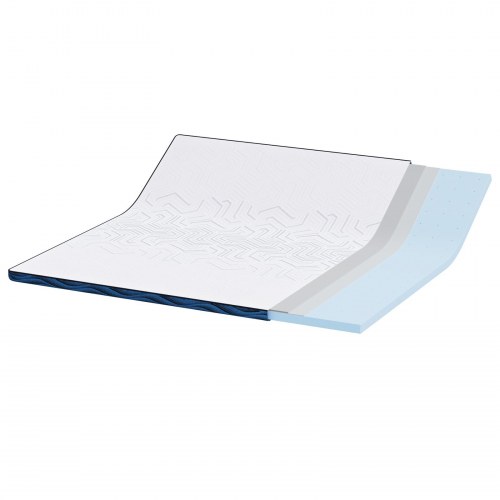 Topmadras 200 x 200 cm i memoryskum - hvid