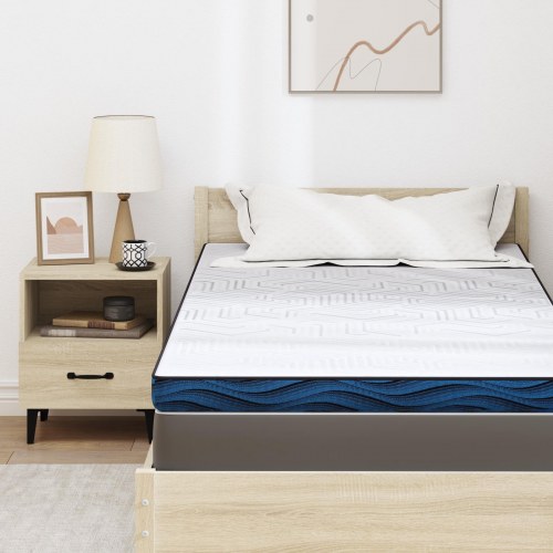 Topmadras med memoryskum 100 x 200 cm - hvid