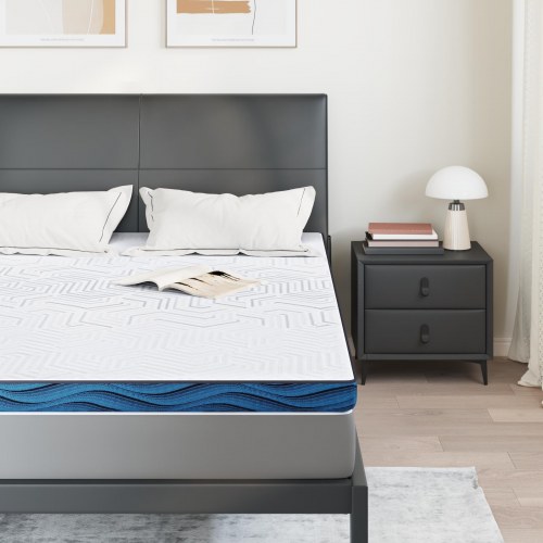 Topmadras 160 x 200 cm memoryskum - hvid