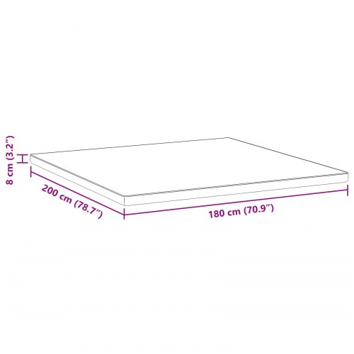 Topmadras med memoryskum 180 x 200 cm - hvid