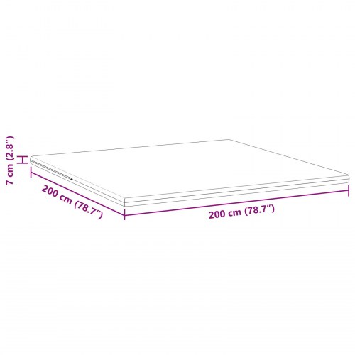 Topmadras med memoryskum 200 x 200 cm - hvid