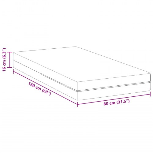 Madras Hvid 80 x 160 cm Skum