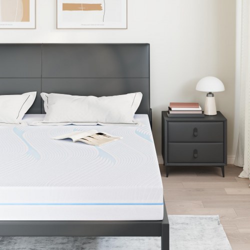 Skummadras medium fast 180 x 200 cm - hvid