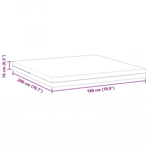 Skummadras medium fast 180 x 200 cm - hvid