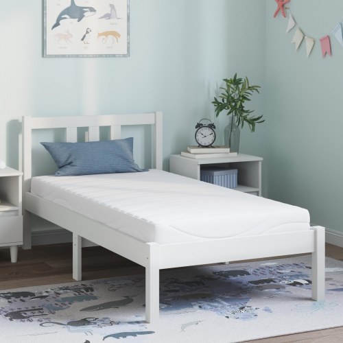 Gelmadras i memoryskum medium 80 x 160 cm - hvid