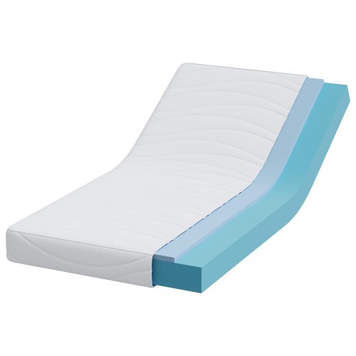 Gelmadras i memoryskum medium 80 x 160 cm - hvid