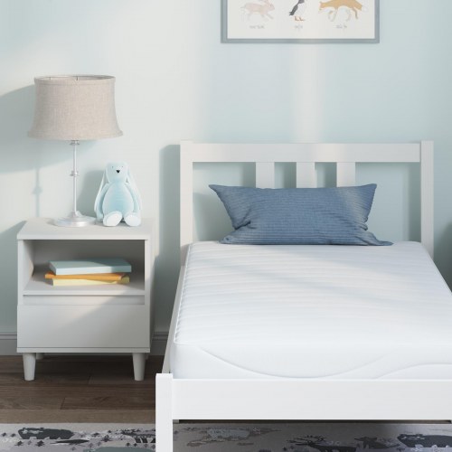 Gelmadras i memoryskum medium 80 x 160 cm - hvid