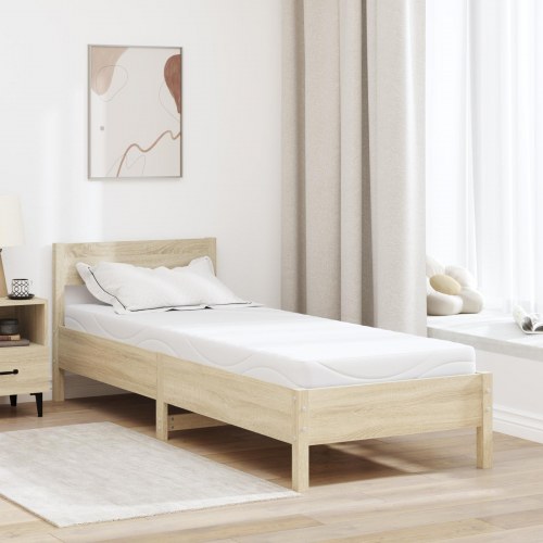 Gelmadras i memoryskum 80 x 200 cm - hvid