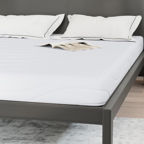 Gelmadras med memoryskum medium 140 x 190 cm - hvid